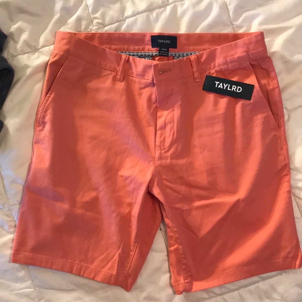 Taylord Shorts NWT Salmon Pink Casual Mens 34